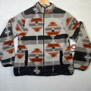 Canada Weather Gear Women's Full Zip Aztec Printed Sherpa‎ NWT women Large